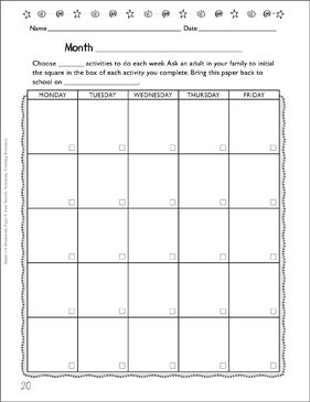 Blank Monthly Activity Calendar | Printable Forms and Record Sheets,  Calendars