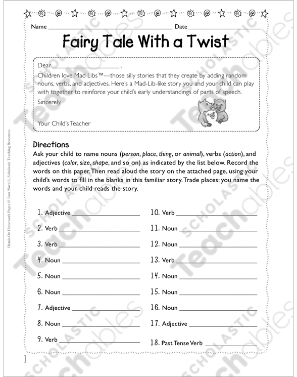 Fairy Tale With a Twist (Parts of Speech) | Printable Forms ...