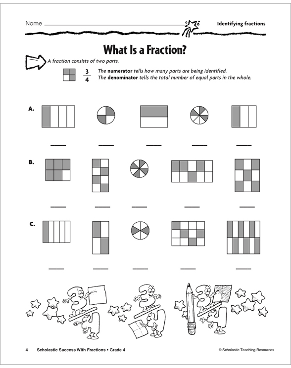 Identifying Types Of Fractions Worksheets