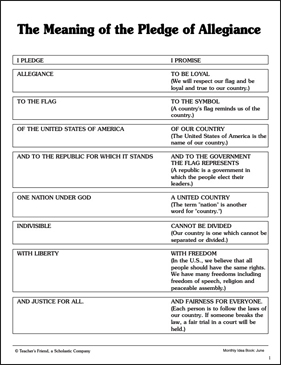 The Meaning of the Pledge of Allegiance | Printable Texts, Research and  Study Tools