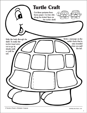 Turtle Craft | Printable Arts and Crafts, Skills Sheets