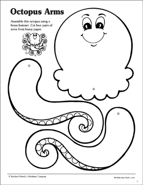 Octopus Arms | Printable Arts, Crafts and Skills Sheets