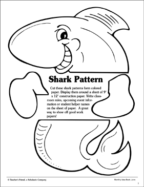 shark writing template