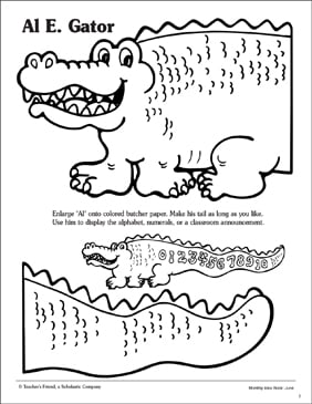 Al E. Gator  Printable Skills Sheets, Bulletin Boards