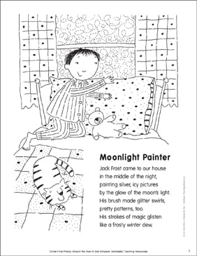 Moonlight Painter Poem And Activities Printable Lesson Plans