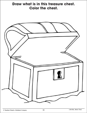 open treasure chest coloring page
