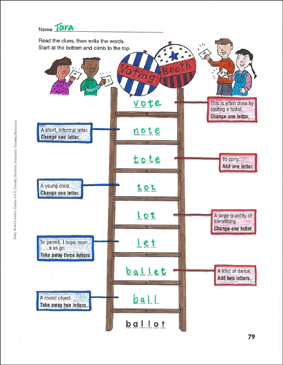 Voting Booth Word Ladder (Grades 4-6)