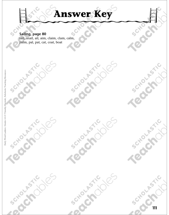 Sailing Word Ladder Grades 4 6 Printable Skills Sheets