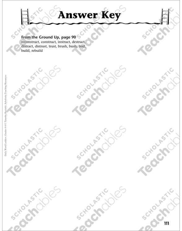 From The Ground Up Word Ladder Grades 4 6 Printable Skills Sheets