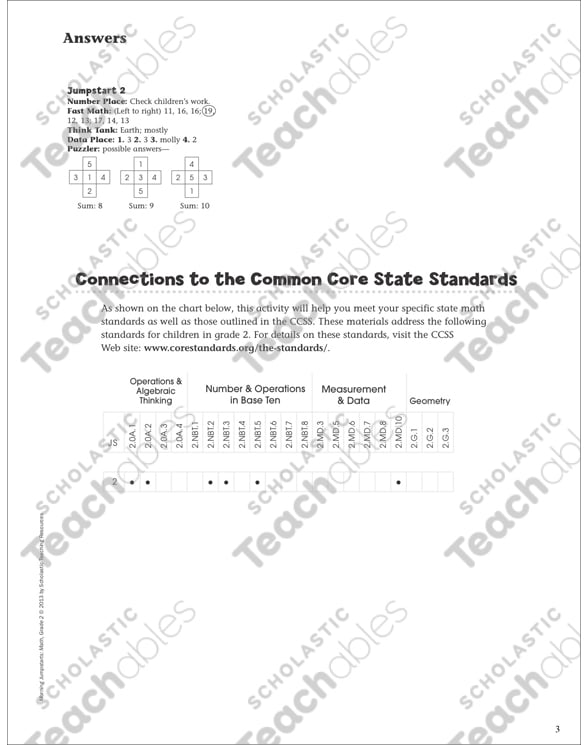 Independent Practice: Grade 2 Math Jumpstart 2 | Printable ...