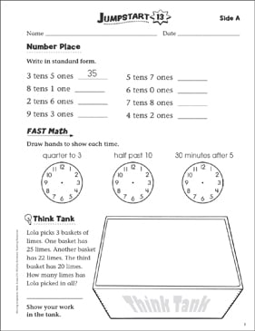 Independent Practice: Grade 2 Math Jumpstart 3 | Printable ...