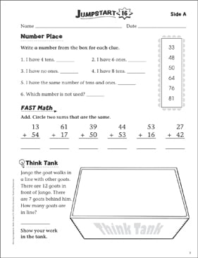 Independent Practice: Grade 2 Math Jumpstart 16 | Printable ...