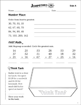 Independent Practice: Grade 2 Math Jumpstart 20 | Printable ...