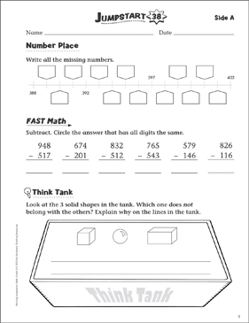 Independent Practice: Grade 2 Math Jumpstart 38 | Printable Skills Sheets