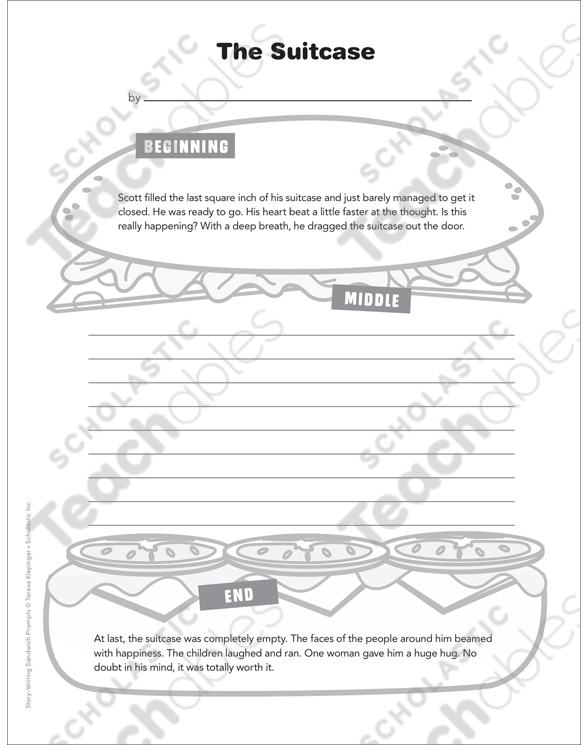 The Suitcase StoryWriting Sandwich Prompt Printable Graphic