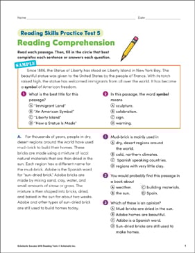 Reading Skills Practice Test 9 (Grade 4) | Printable Skills ...