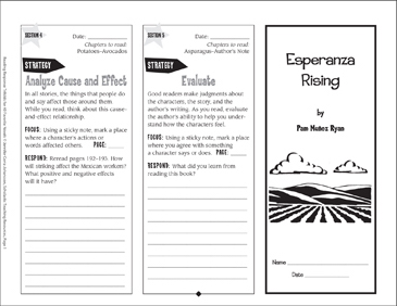 Esperanza Rising: Reading Response Trifold | Printable Bookmarks and Toppers, Skills Sheets Esperanza Rising: Reading Response Trifold | Printable Bookmarks and Toppers, Skills Sheets