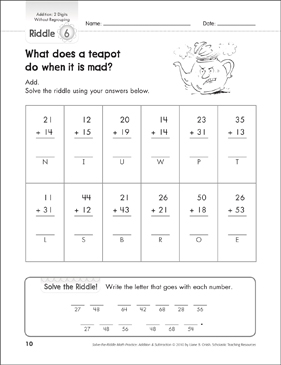 Solve-the-Riddle 51 (Addition and Subtraction) | Printable ...