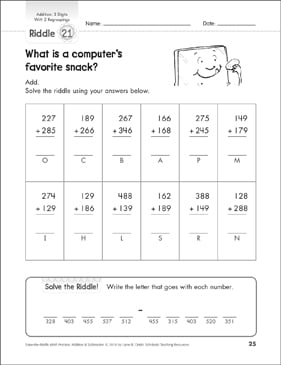 Triple Digit And Multiple Digit Addition With Regrouping Worksheets Math Riddles Activities For Kids