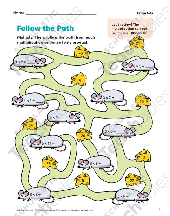 Follow the Path (Review 0–5s) | Printable Skills Sheets, Mazes