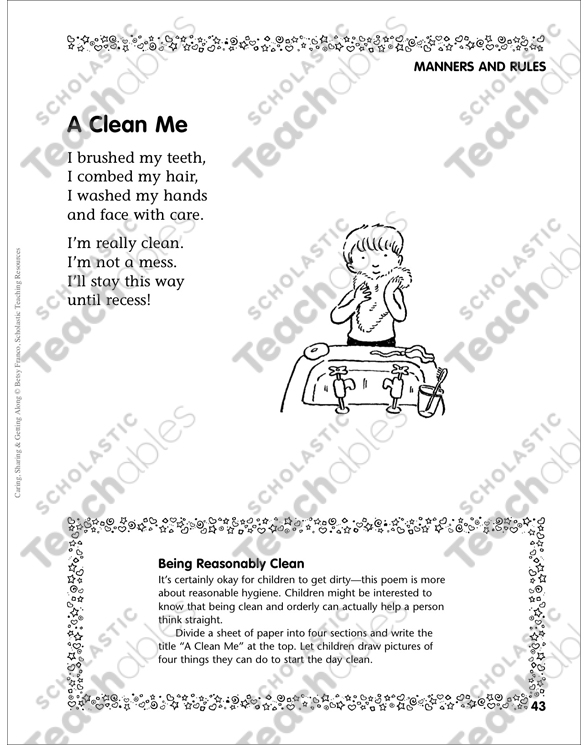 a clean me personal hygiene printable classroom management and teacher tools