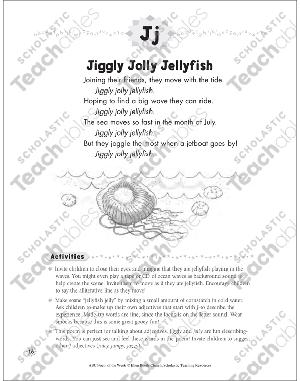 Jiggly Jolly Jellyfish Letter J Poem Printable Lesson Plans And Ideas Skills Sheets Rainy (lazy) days, cruel rain, the absence of rain, tearful rain, spring rain, etc.
