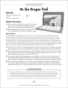 On the Oregon Trail: Historical Fiction Pop-Up Activity ...