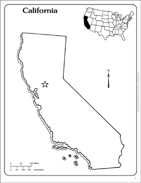 California State Outline Map Printable Maps And Skills Sheets