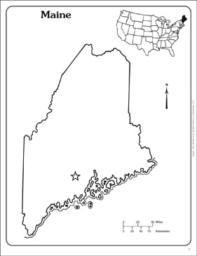 Maine State Outline Map Printable Maps