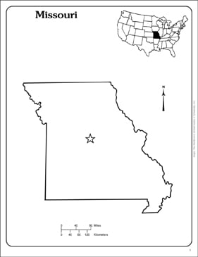Missouri State Outline Map Printable Maps Skills Sheets