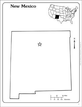 New Mexico State Outline Map Printable Maps And Skills Sheets