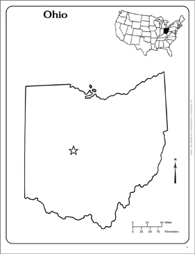 Ohio State Outline Map Printable Maps And Skills Sheets