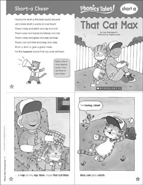 That Cat Max Short A Phonics Tale Printable Mini Books