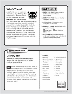 Who's There? Figurative Language Task Card | Printable Lesson ...