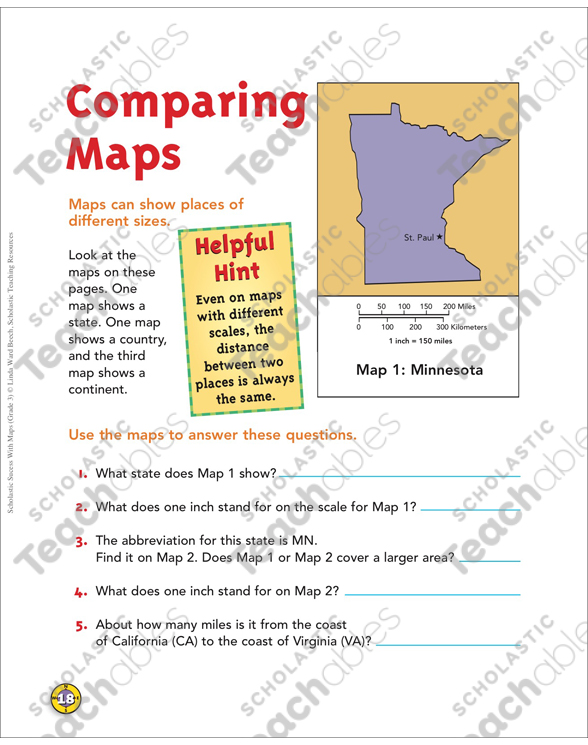 What Does Map Stand For Comparing Maps: Map Skills (Grade 3) | Printable Maps, Skills Sheets