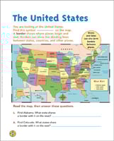 The United States: State Borders: Map Skills