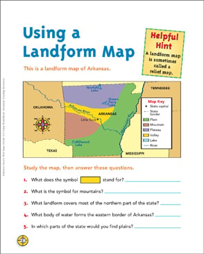 using a landform map map skills grade 3 printable maps skills sheets