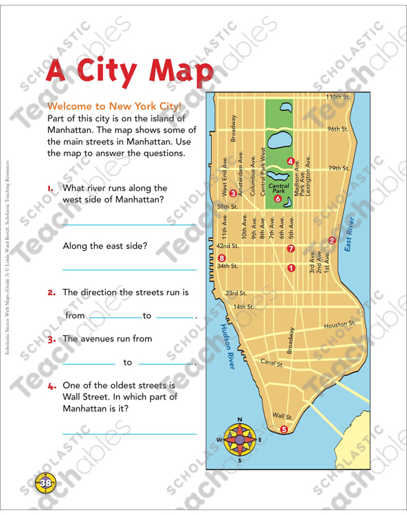A City Map (New York): Map Skills | Printable Maps, Skills Sheets