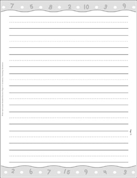 stationery with number border printable lined stationery