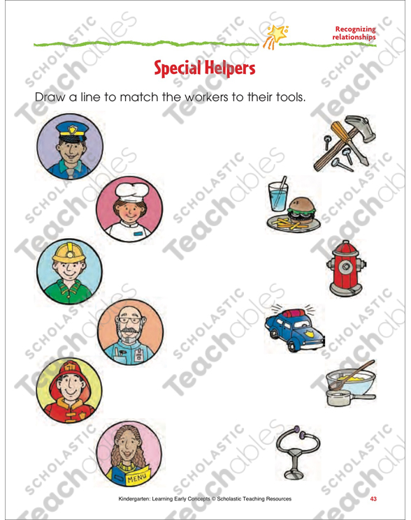 Community Helpers And Their Tools Worksheets