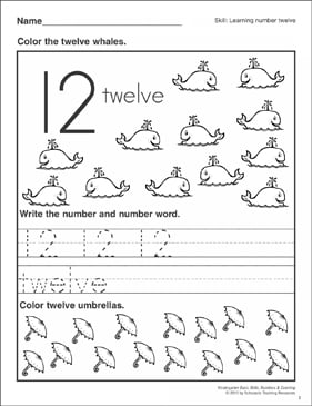 Learning Number Twelve: Kindergarten Basic Skills (Numbers & Counting ...