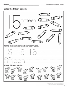 Counting 15 Worksheets