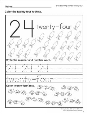 Learning Number Twenty-Four: Kindergarten Basic Skills (Numbers & Counting)
