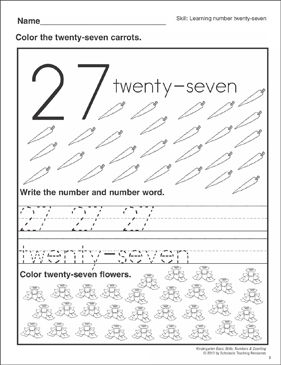 Learning Number Twenty-Seven: Kindergarten Basic Skills (Numbers & Counting) | Printable Skills Sheets Learning Number Twenty-Seven: Kindergarten Basic Skills (Numbers & Counting) | Printable Skills Sheets