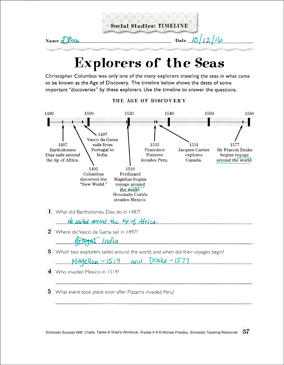 Explorers Chart Answers