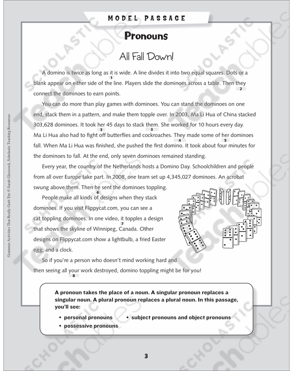 grammar mini lesson all about pronouns printable lesson plans and ideas skills sheets