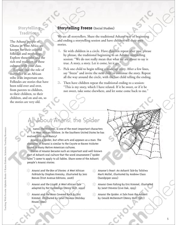 Anansi And The Moss Covered Rock Pdf Ashanti To Zulu African Traditions Letter Cc Teaching With