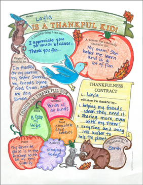 I'm a Thankful Kid!: Fill-In Poster