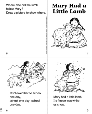 Mary Had a Little Lamb Printable Mini Books
