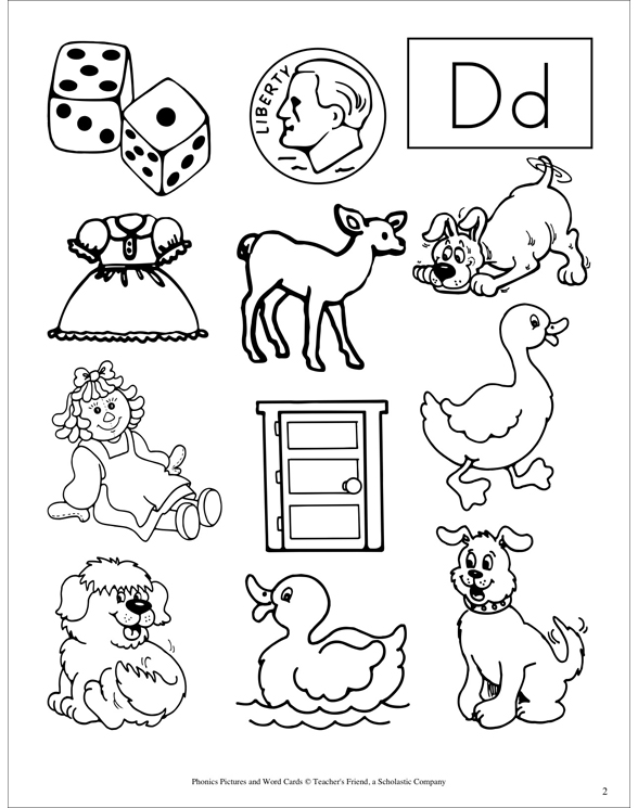 Letter Dd: Phonics Pictures | Printable Clip Art and Images